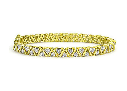 Gold Plated CZ Studded Tennis Bracelet